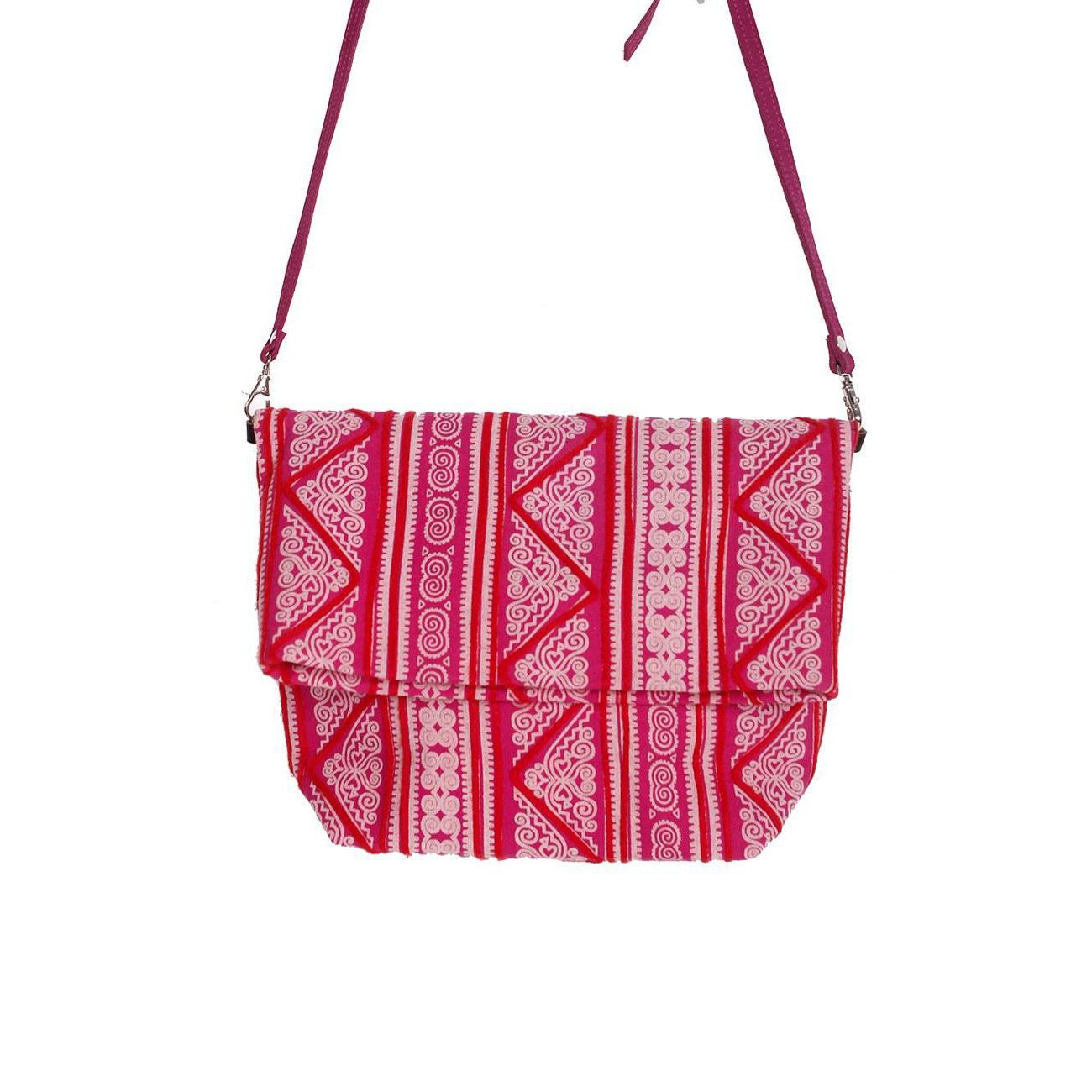 Hmong Fold Over Sling Yarn Crossbody Bag - Thailand Bags La Vie Bien Hmong Fold Over Sling Yarn Crossbody Bag - Thailand