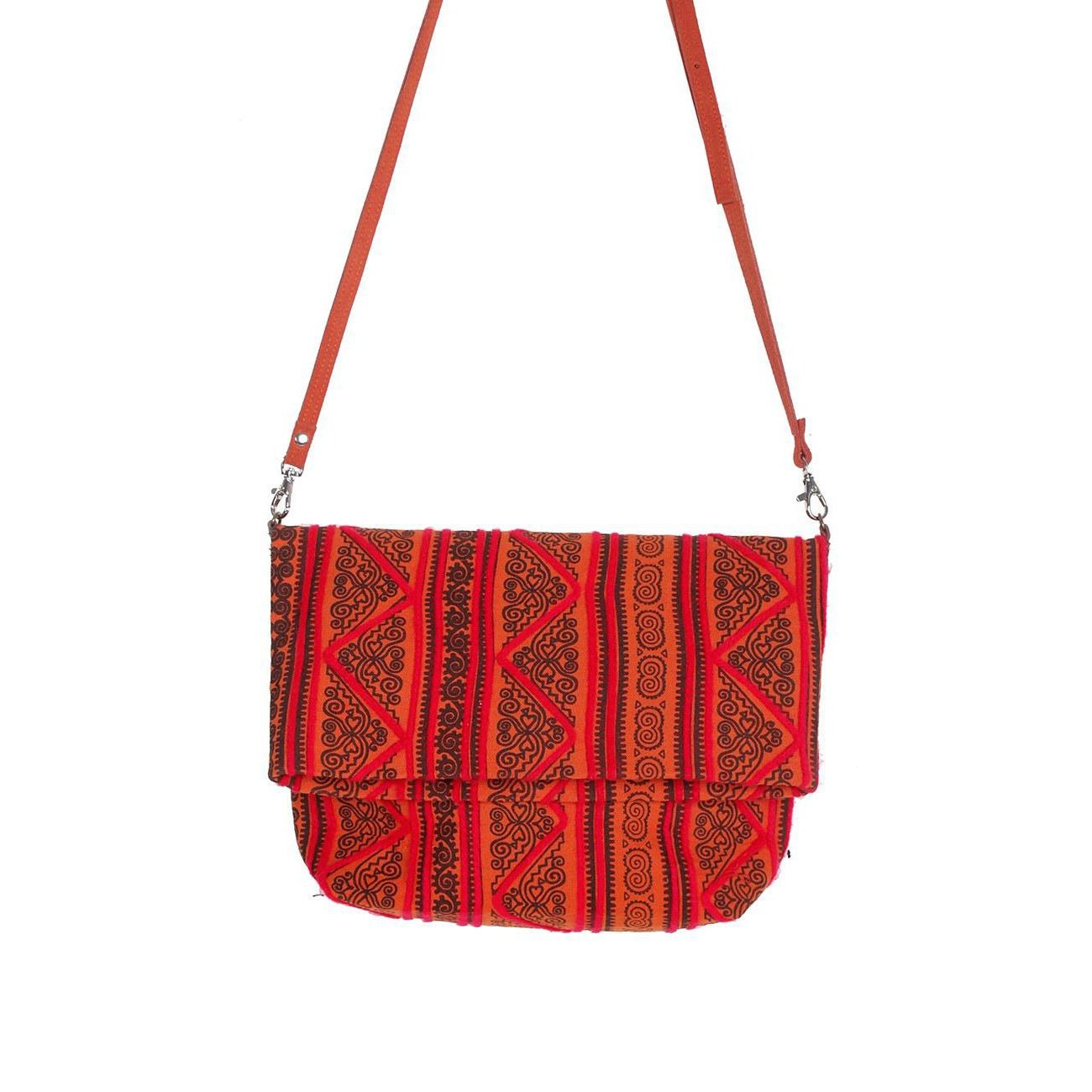 Hmong Fold Over Sling Yarn Crossbody Bag - Thailand Bags La Vie Bien Hmong Fold Over Sling Yarn Crossbody Bag - Thailand