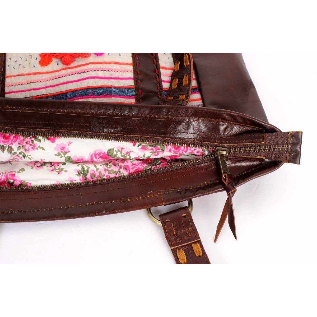 Hmong Heritage Embroidered Leather Purse - Thailand Bags La Vie Bien Hmong Heritage Embroidered Leather Purse - Thailand