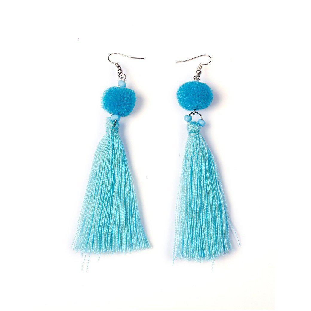 Hmong PomPom Tassel Earrings - Thailand Jewelry La Vie Bien Hmong PomPom Tassel Earrings - Thailand