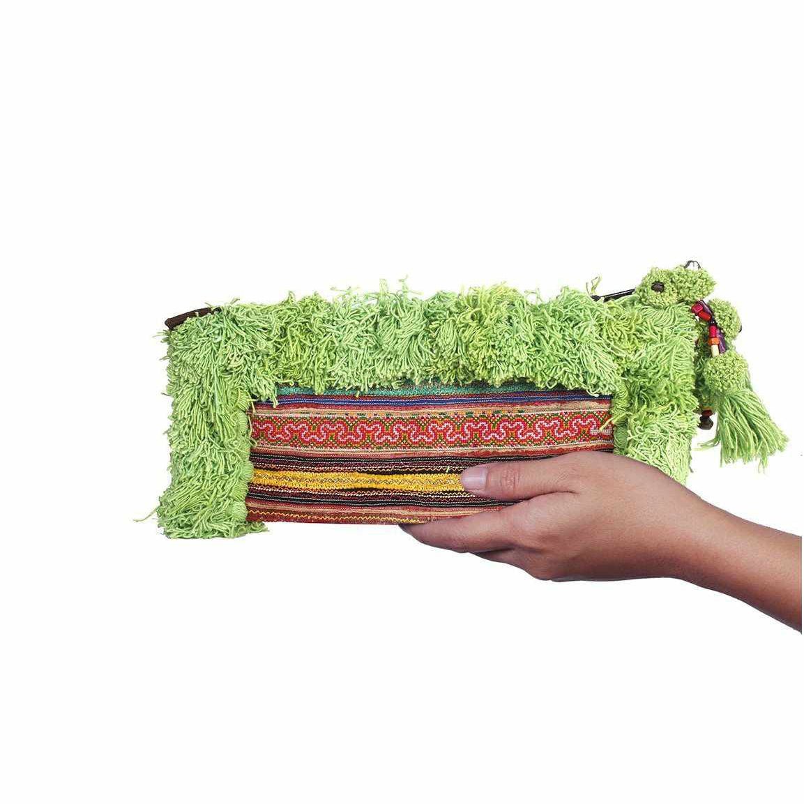 Hmong Textile Upcycled Jacket Sleeve Clutch Bag- Thailand Bags La Vie Bien Hmong Textile Upcycled Jacket Sleeve Clutch Bag- Thailand