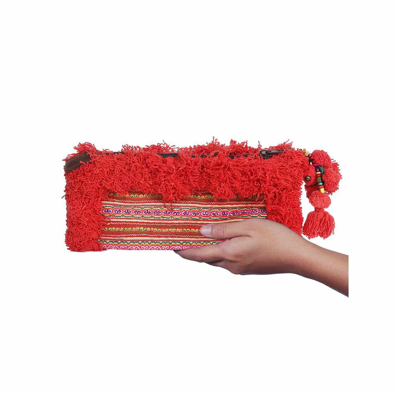 Hmong Textile Upcycled Jacket Sleeve Clutch Bag - Thailand Bags La Vie Bien Hmong Textile Upcycled Jacket Sleeve Clutch Bag - Thailand