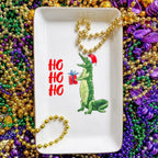HO HO HO Alligator Gold - Trimmed Trinket Tray Coaster La Vie Bien HO HO HO Alligator Gold - Trimmed Trinket Tray