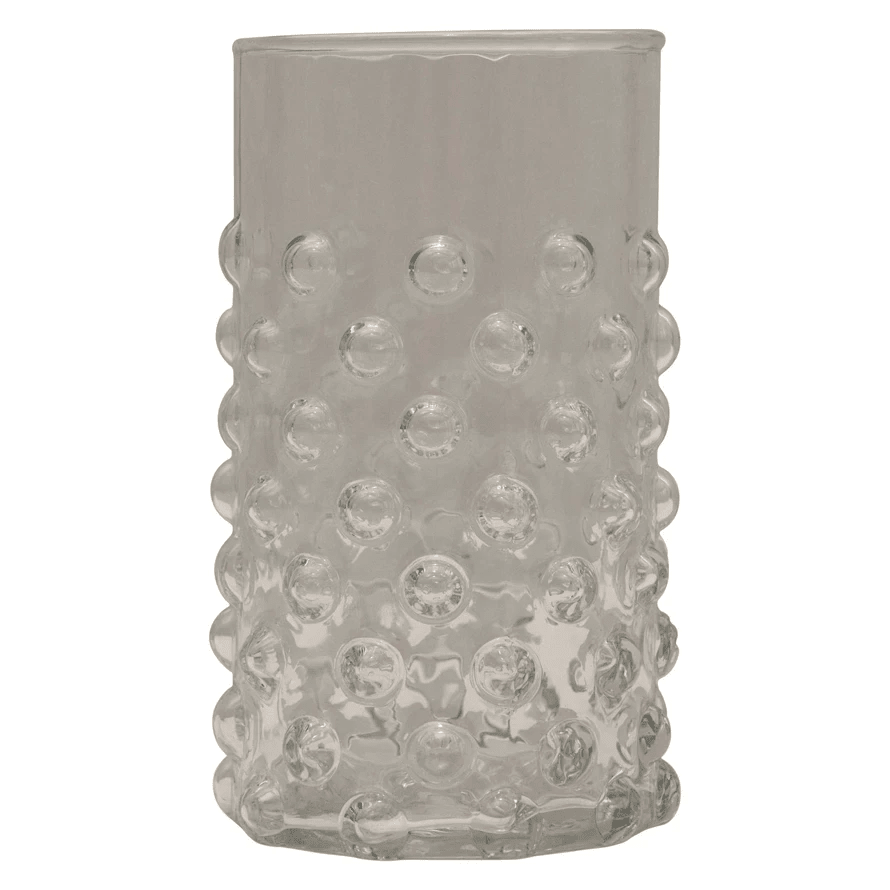 Hobnail Clear 12oz Drinking Glass by White Cliff Studio