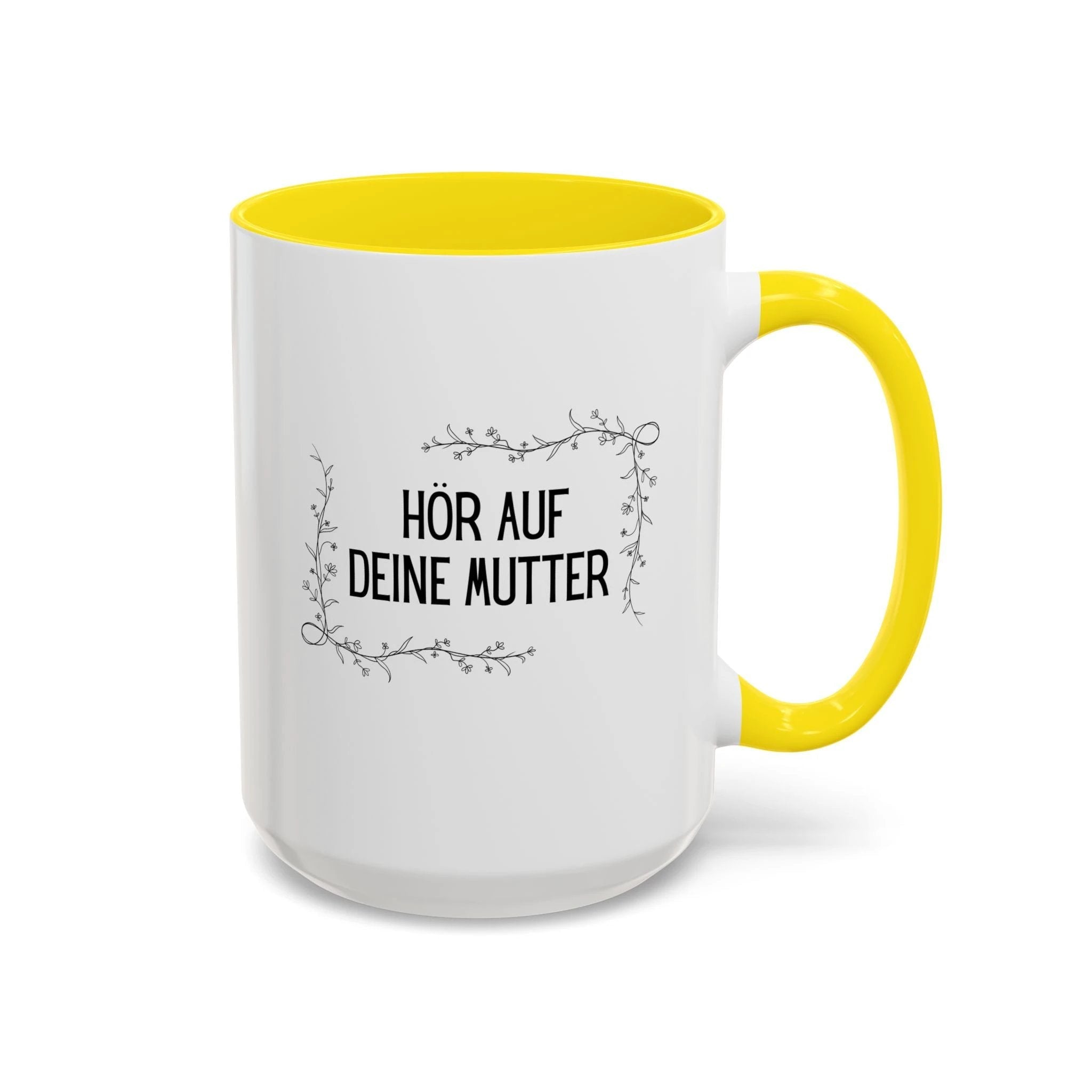 Hör Auf Deine Mutter German Floral Coffee Mug, listen to your mother German gift by Printify