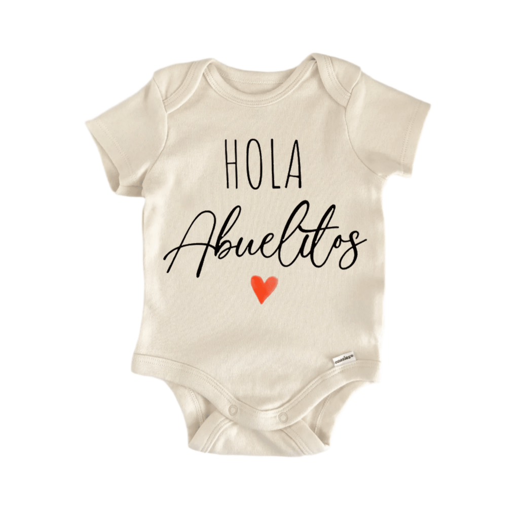 Hola Spanish Abuelitos Newborn Baby Onesie® Bodysuit Baby Bodysuit La Vie Bien Hola Spanish Abuelitos Newborn Baby Onesie® Bodysuit