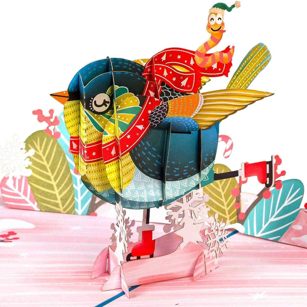 Holiday Bird Pop Up Christmas Card by Paper Love
