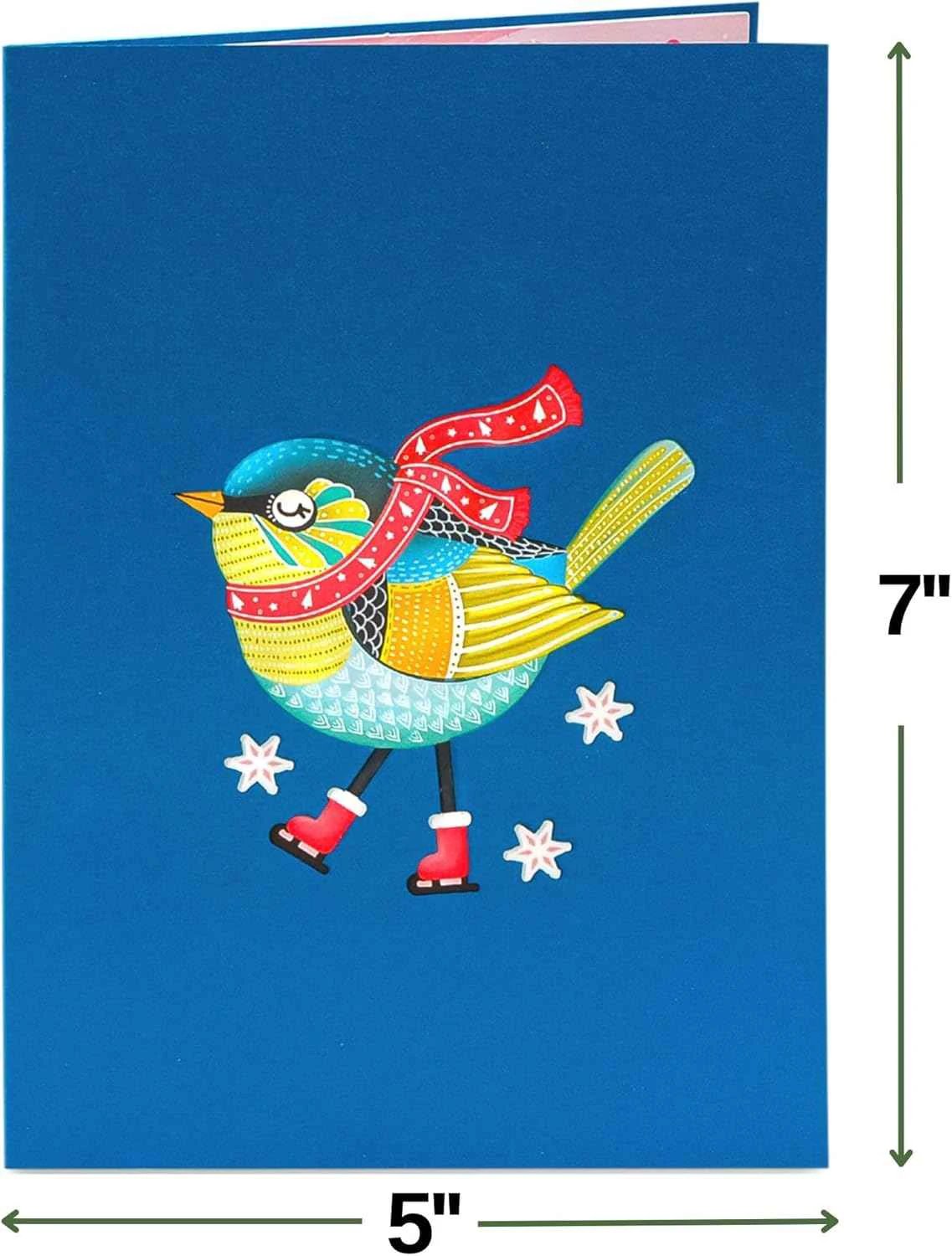 Holiday Bird Pop Up Christmas Card by Paper Love