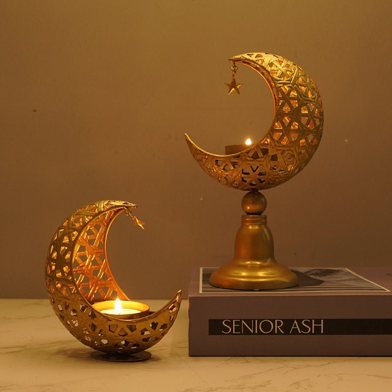Hollow Moon Candle Holder – Iron Ramadan Decorative Accent (MAC379) La Vie Bien Hollow Moon Candle Holder – Iron Ramadan Decorative Accent (MAC379)