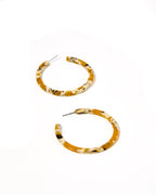 Holly Medium Hoop Earrings - Mustard