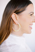 Holly Medium Hoop Earrings - Neon Punch
