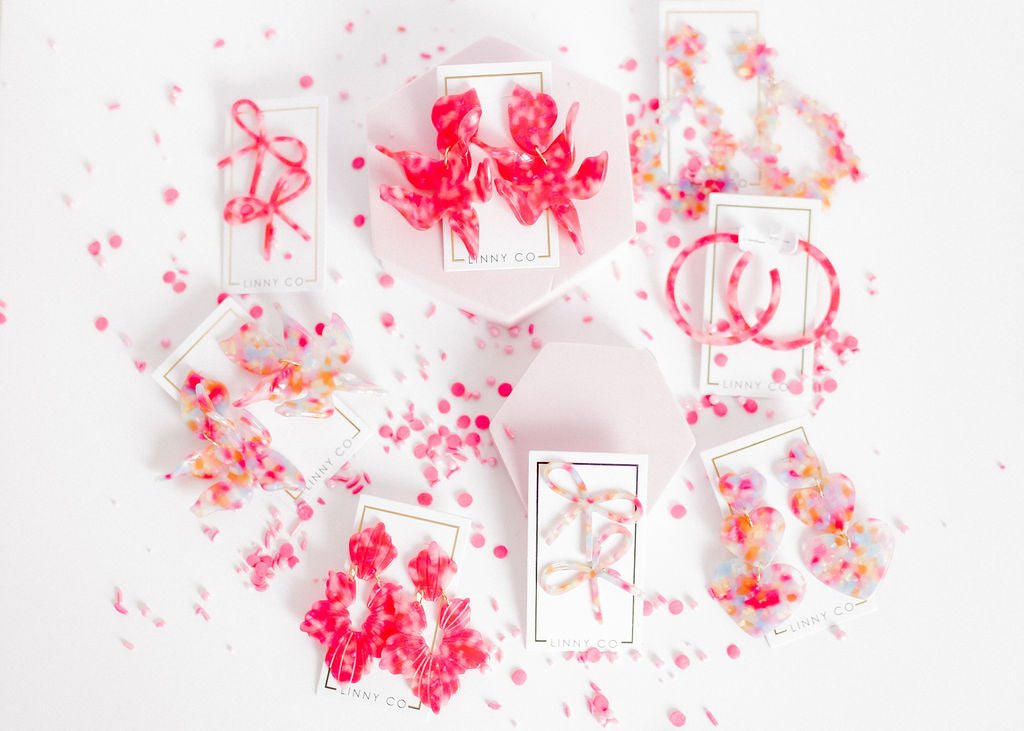 Holly Medium Hoop Earrings - Pink Party Punch