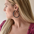 Holly Mega Hoop Earrings - True Black