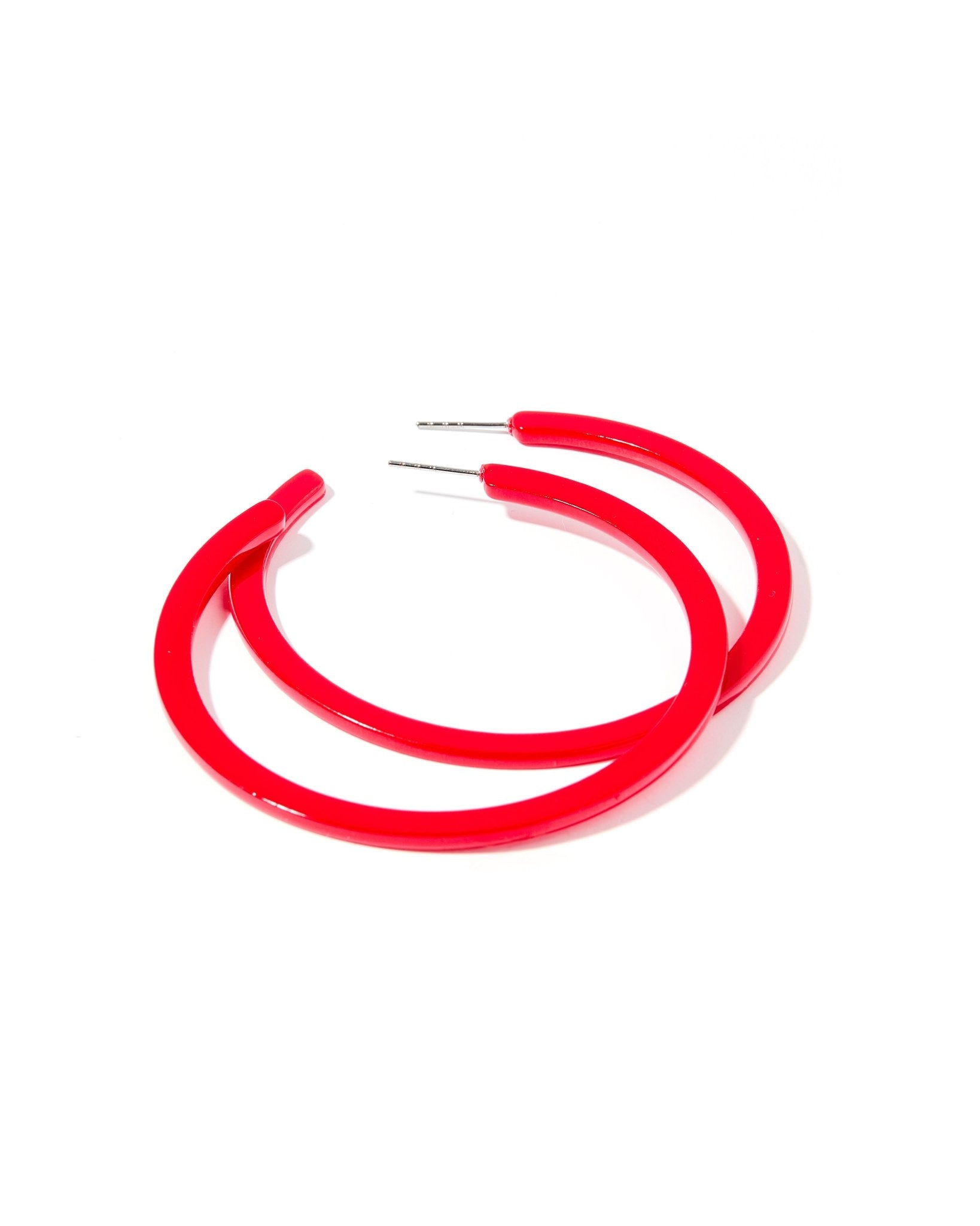 Holly Mega Hoop Earrings - True Red