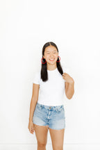 Holly Mega Hoop Earrings - True Red