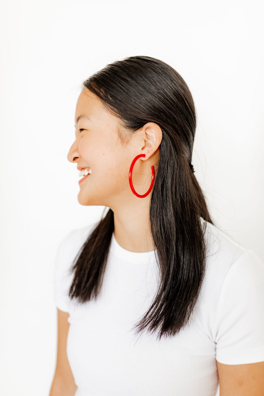 Holly Mega Hoop Earrings - True Red