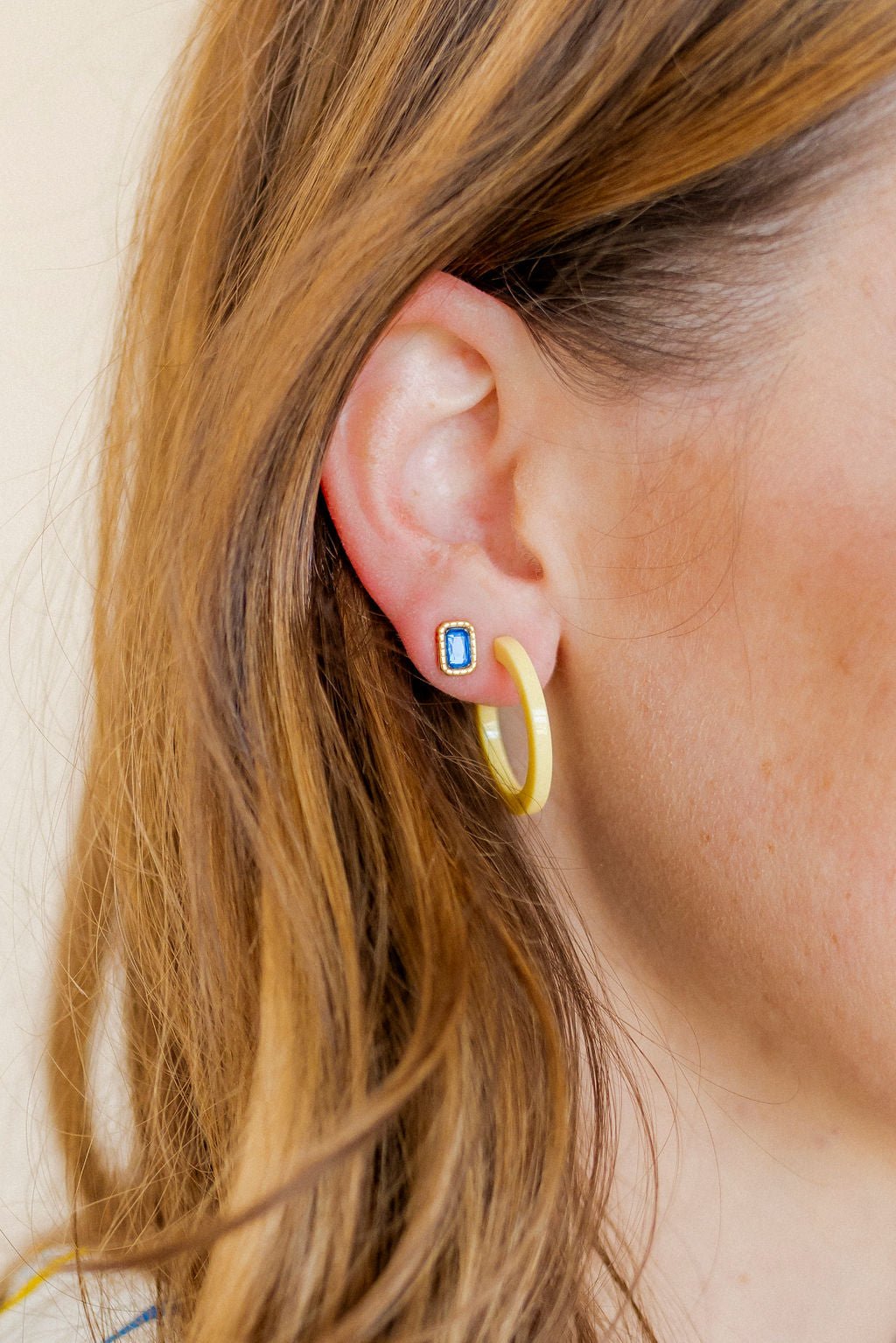 Holly Mini Hoop Earrings - Buttercup Yellow