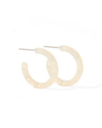 Holly Mini Hoop Earrings - Ivory Pearl