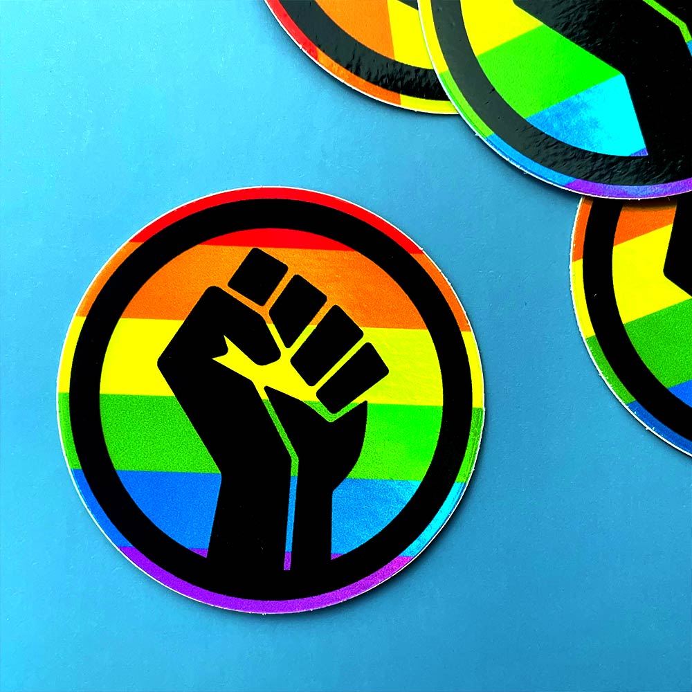 Holographic - Black Lives Matter Pride Fist Sticker Sticker La Vie Bien Holographic - Black Lives Matter Pride Fist Sticker
