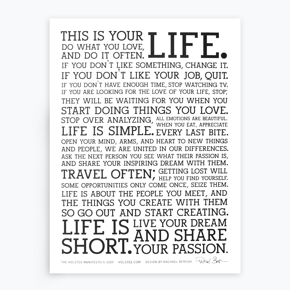 Signed Holstee Manifesto Poster