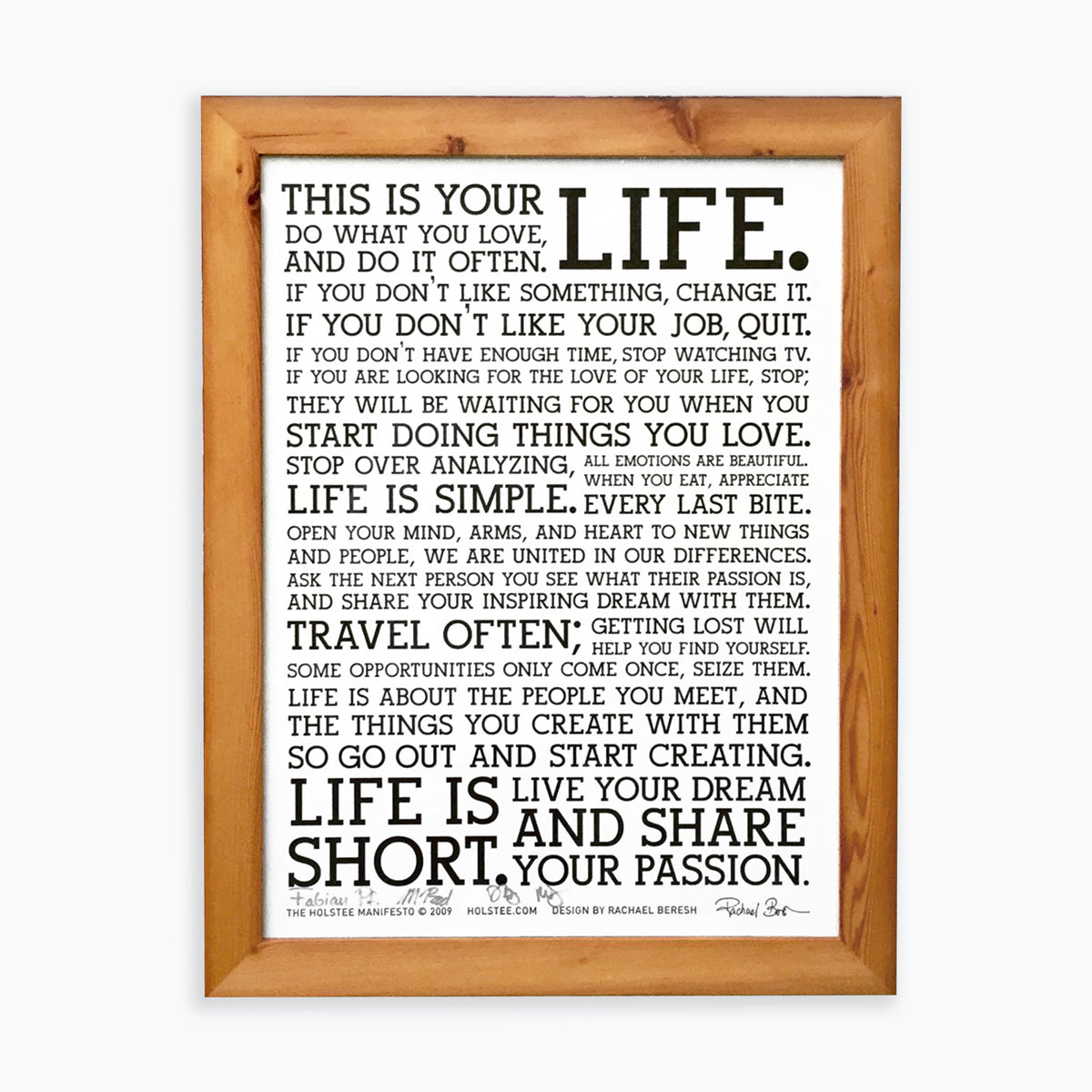 Signed Holstee Manifesto Poster