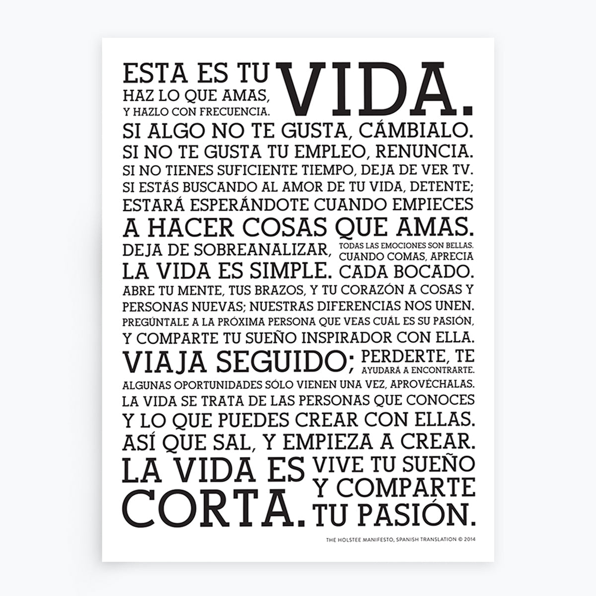 Holstee Manifesto Spanish Poster