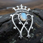 Holyrood Moonstone Luckenbooth Brooch in Sterling Silver Brooch La Vie Bien Holyrood Moonstone Luckenbooth Brooch in Sterling Silver