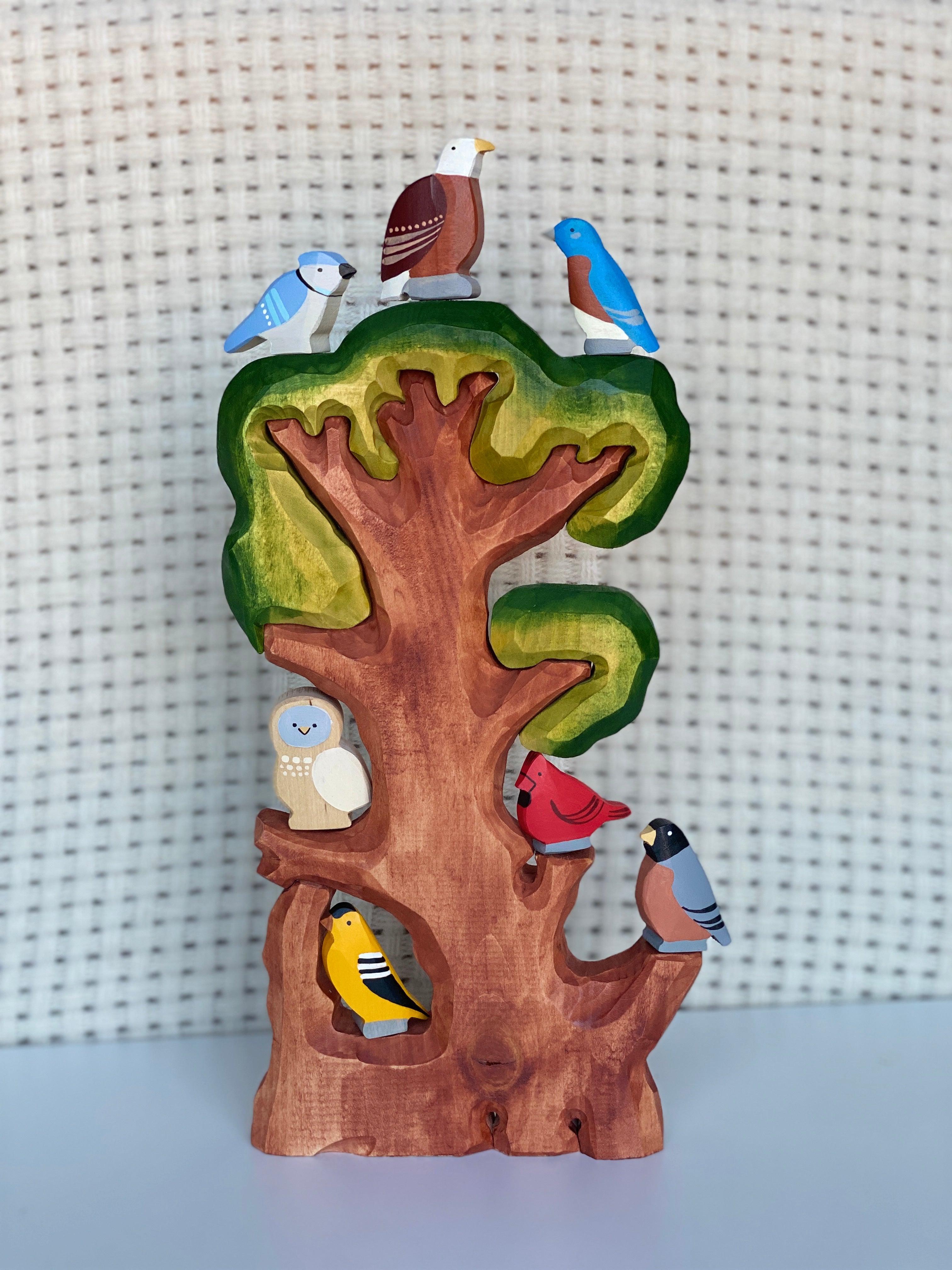 Wooden Bird Tree Toy
