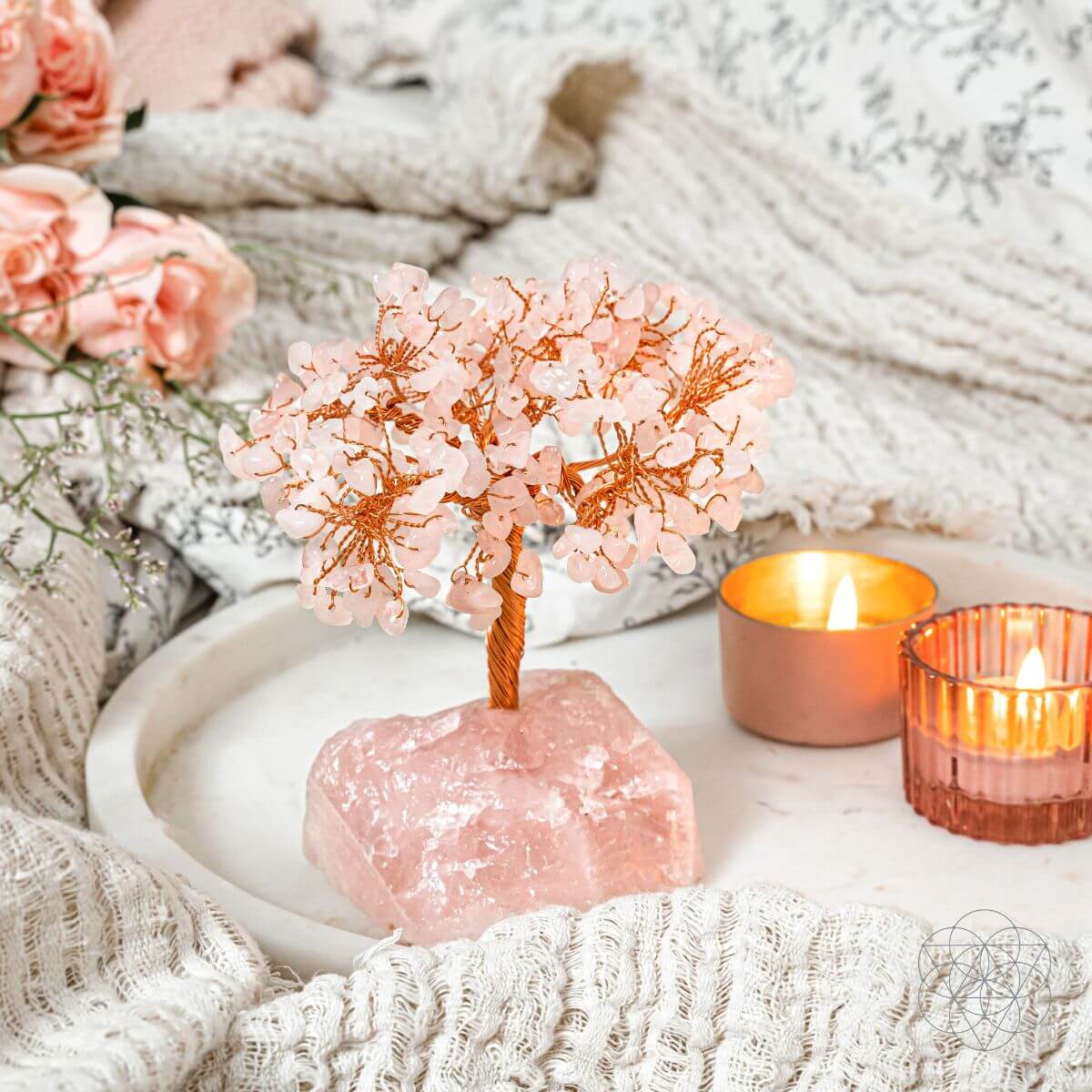 Home Sweet Home - Feng Shui Rose Quartz Tree by Conscious Items