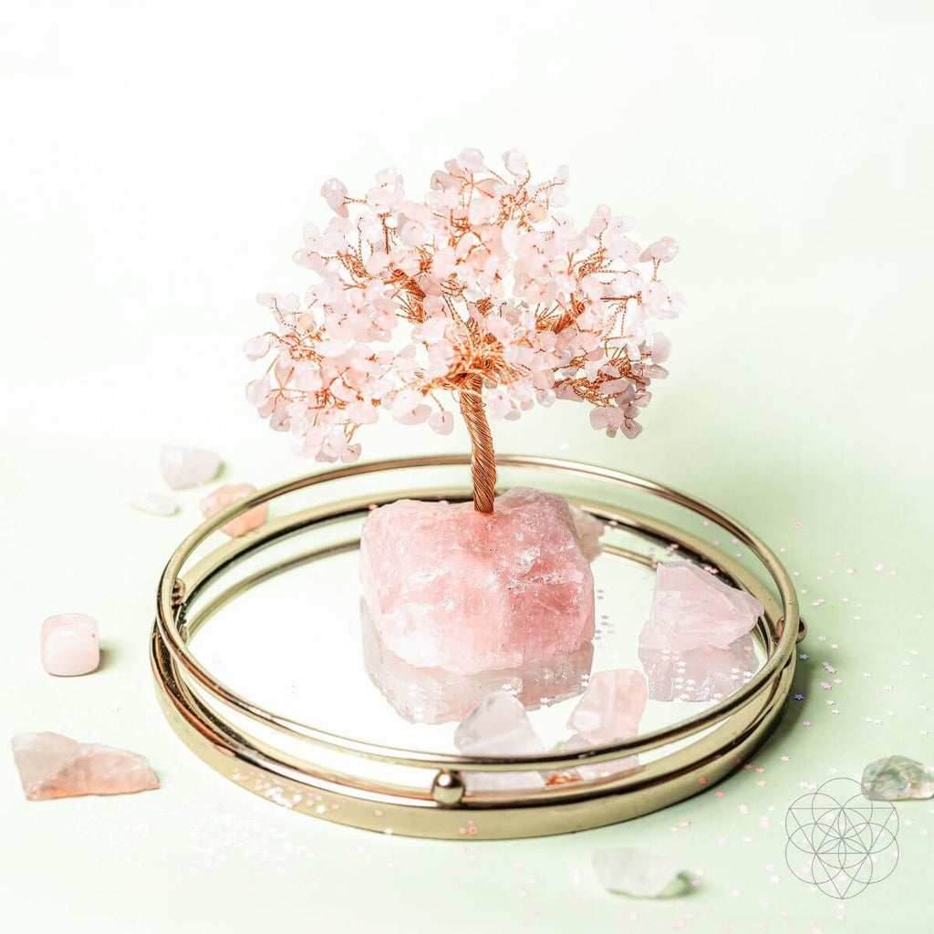 Home Sweet Home - Feng Shui Rose Quartz Tree by Conscious Items