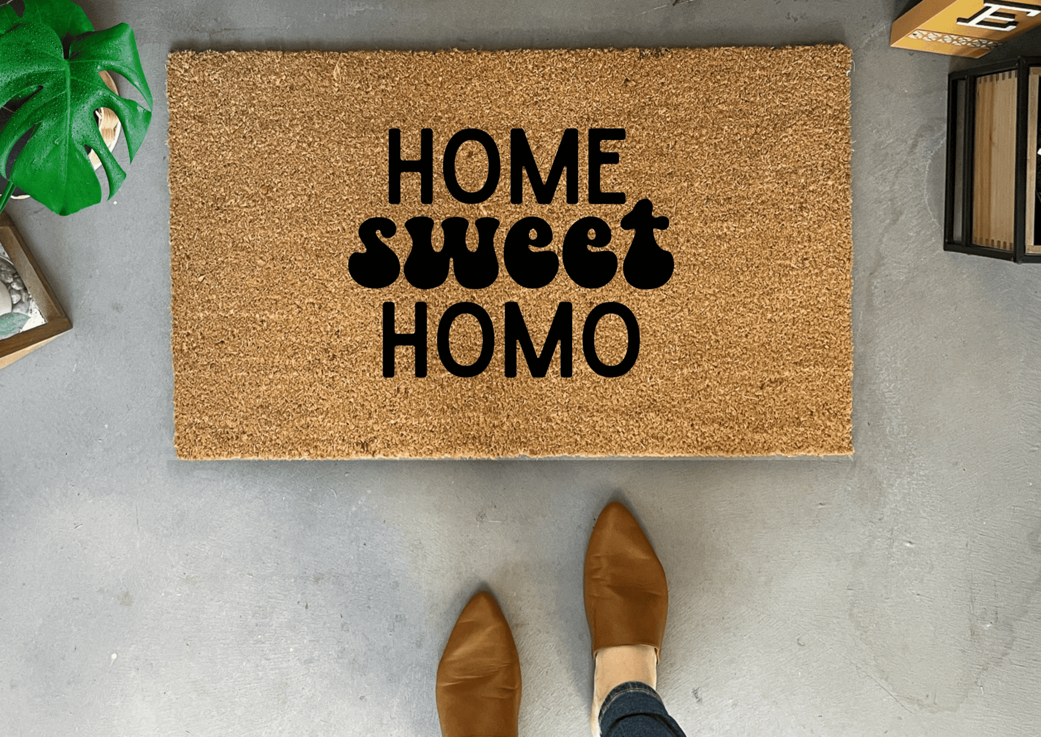 Home Sweet Homo Funny Doormat by Nickel Designs Custom Doormats