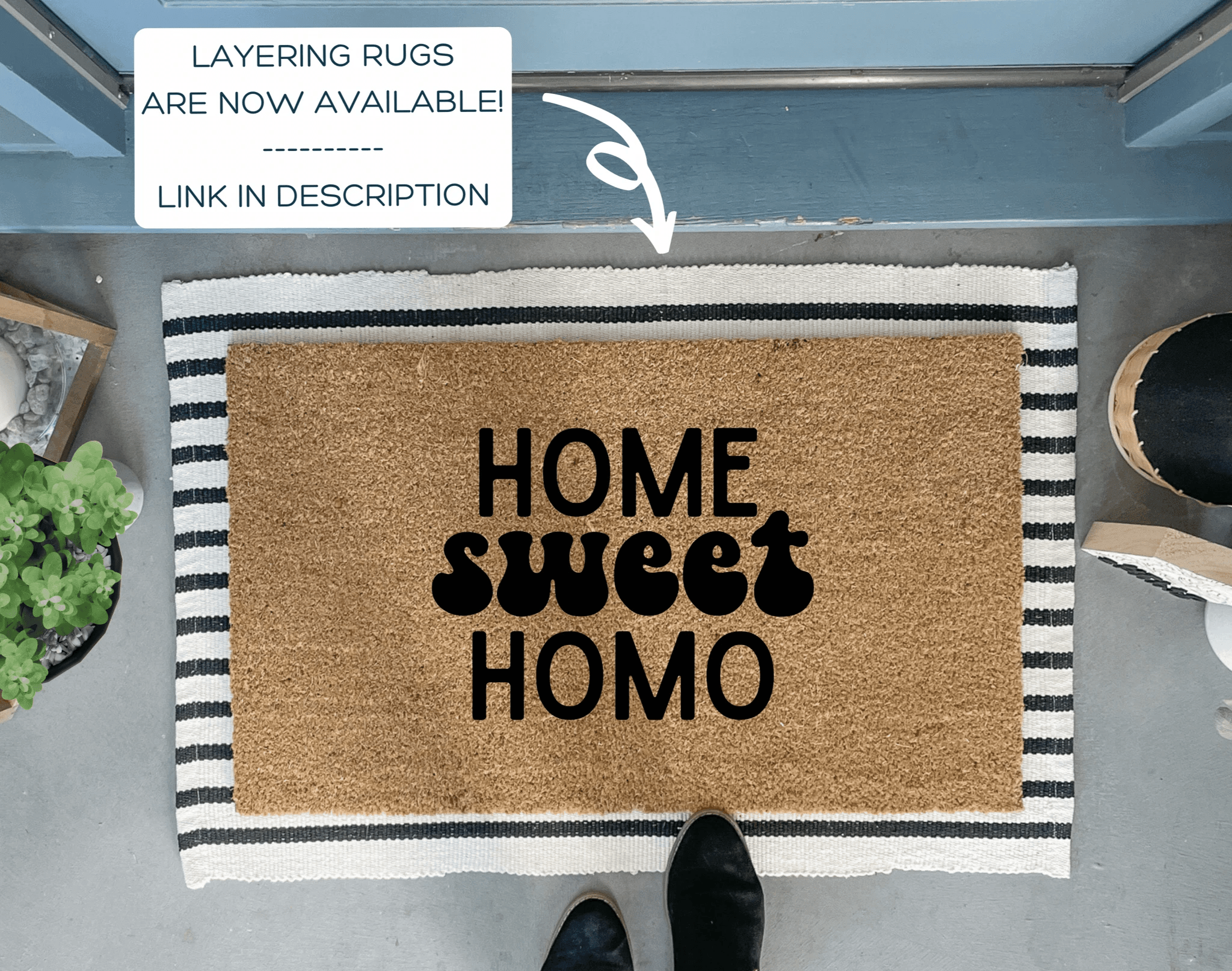 Home Sweet Homo Funny Doormat by Nickel Designs Custom Doormats