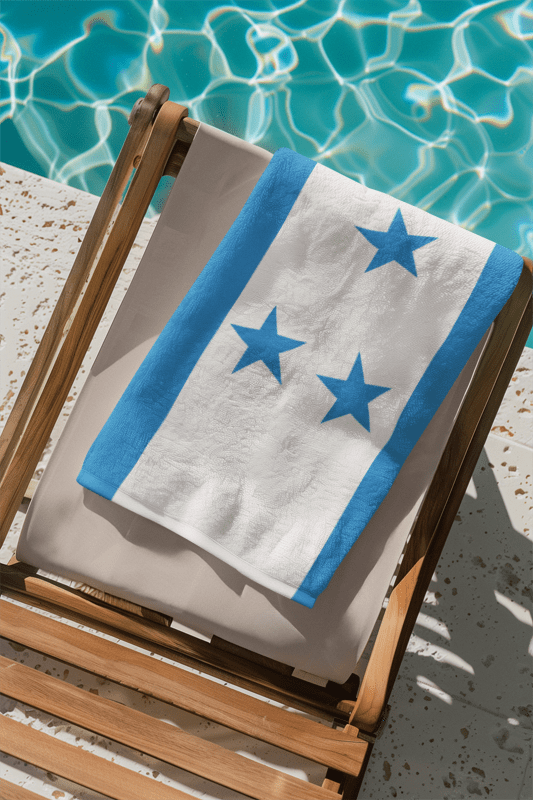 Honduras Flag Beach Towel Beach Towel (Generic Brand) La Vie Bien Honduras Flag Beach Towel