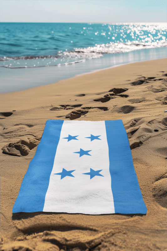 Honduras Flag Beach Towel Beach Towel (Generic Brand) La Vie Bien Honduras Flag Beach Towel