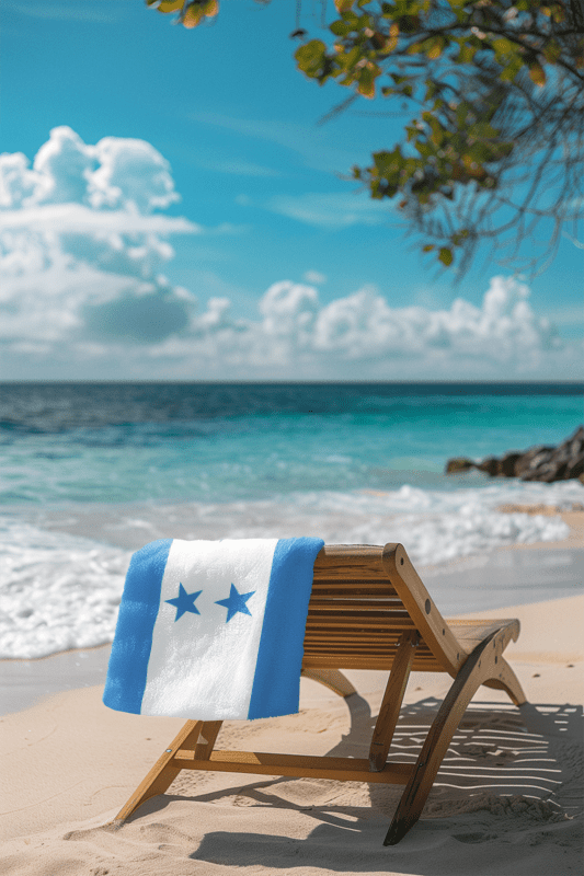 Honduras Flag Beach Towel Beach Towel (Generic Brand) La Vie Bien Honduras Flag Beach Towel