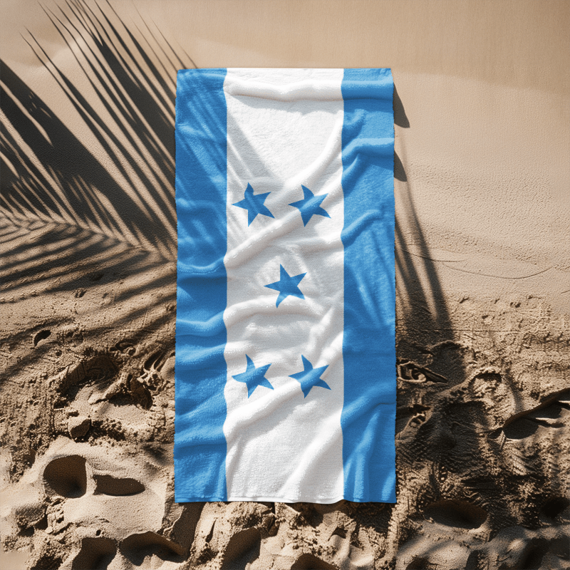 Honduras Flag Beach Towel Beach Towel (Generic Brand) La Vie Bien Honduras Flag Beach Towel