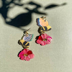 Honey Bee Flower Acrylic Earrings Earrings and Accessories La Vie Bien Honey Bee Flower Acrylic Earrings