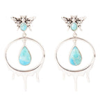 Honey Blue Turquoise Sterling Silver Drop Earrings by Barse Jewelry