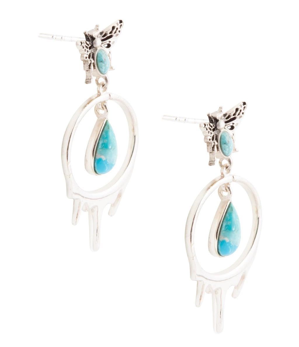 Honey Blue Turquoise Sterling Silver Drop Earrings by Barse Jewelry