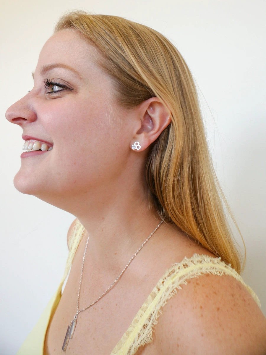 Honeycomb Studs - Silver by Fair Anita