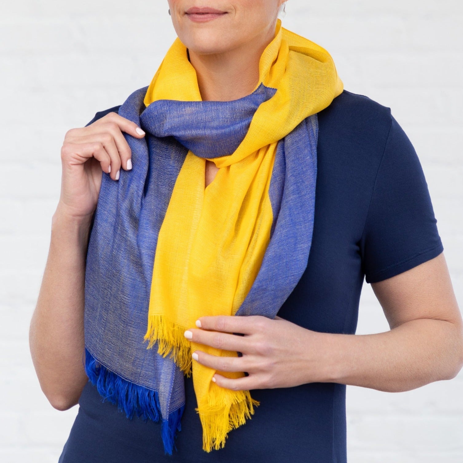 Hope For Ukraine Hand Loomed Scarf Scarves & Bandanas La Vie Bien Hope For Ukraine Hand Loomed Scarf