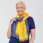 Hope For Ukraine Hand Loomed Scarf Scarves & Bandanas La Vie Bien Hope For Ukraine Hand Loomed Scarf