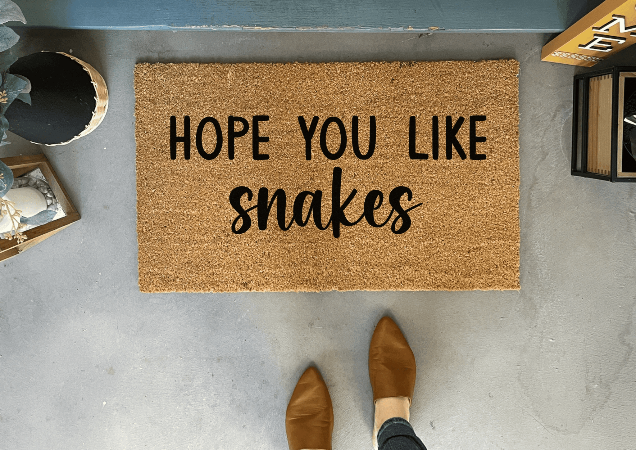 Hope You Like Snakes Doormat by Nickel Designs Custom Doormats