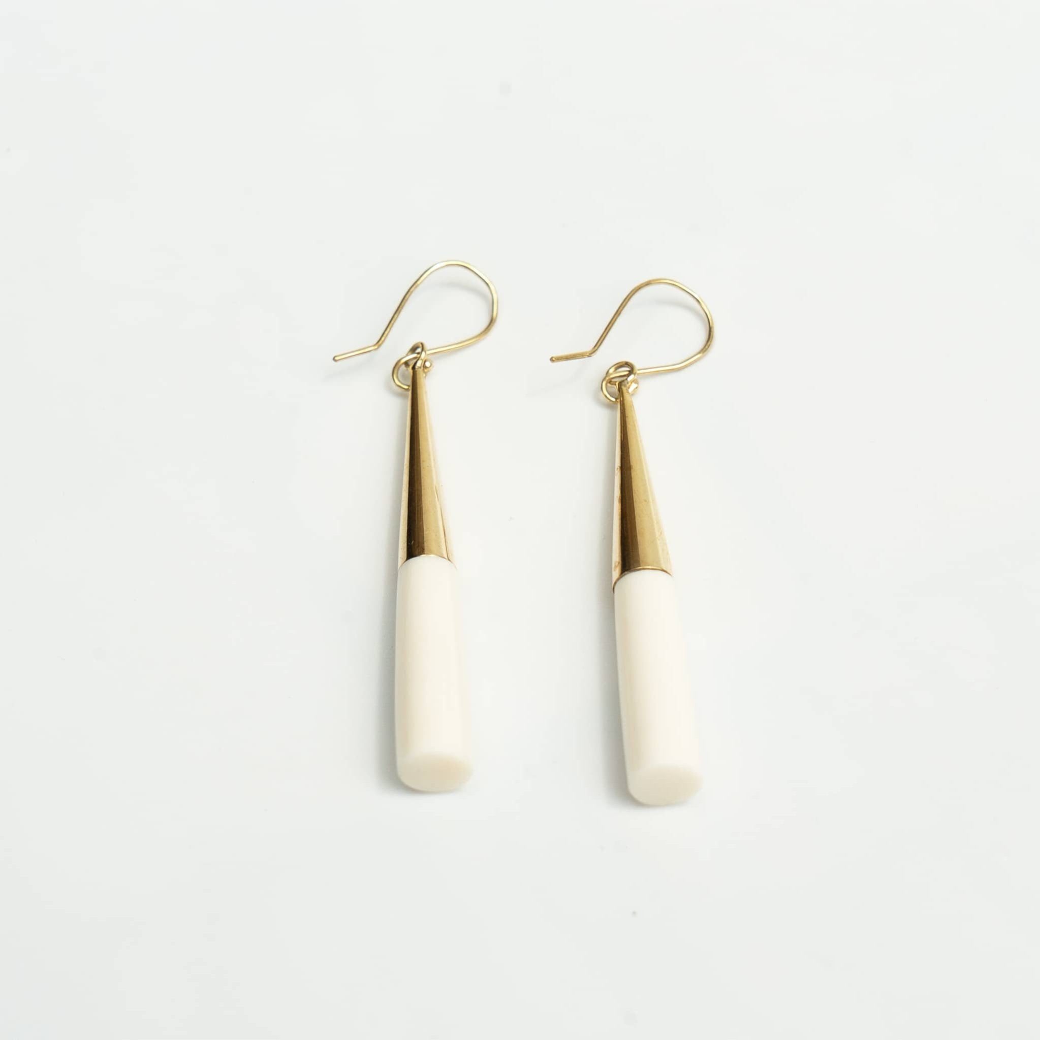 Horn and Recycled Brass Drop Hook Earrings - Lulu Earrings La Vie Bien Horn and Recycled Brass Drop Hook Earrings - Lulu
