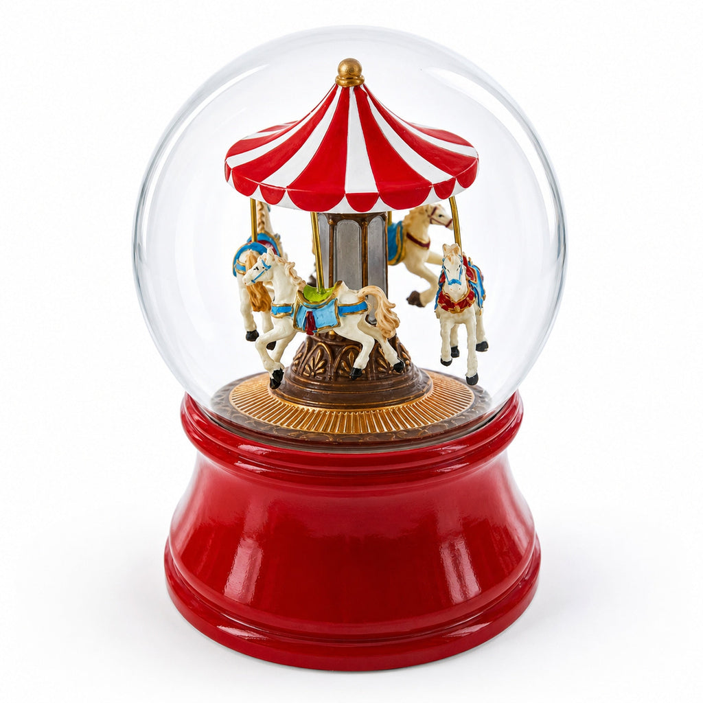 Horses Carousel Melody Spinning Musical Water Globe Snow Globes > Carousels La Vie Bien Horses Carousel Melody Spinning Musical Water Globe