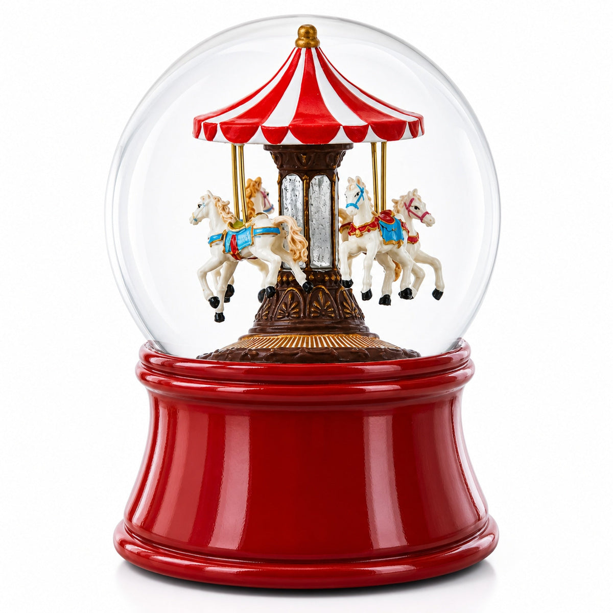 Horses Carousel Melody Spinning Musical Water Globe Snow Globes > Carousels La Vie Bien Horses Carousel Melody Spinning Musical Water Globe