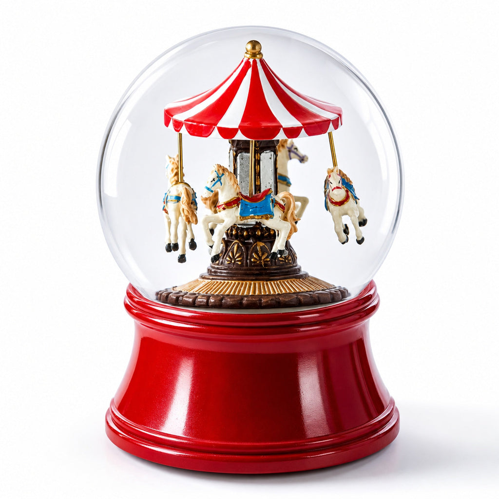 Horses Carousel Melody Spinning Musical Water Globe Snow Globes > Carousels La Vie Bien Horses Carousel Melody Spinning Musical Water Globe