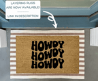 Howdy Retro Style Doormat by Nickel Designs Custom Doormats