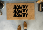 Howdy Retro Style Doormat by Nickel Designs Custom Doormats