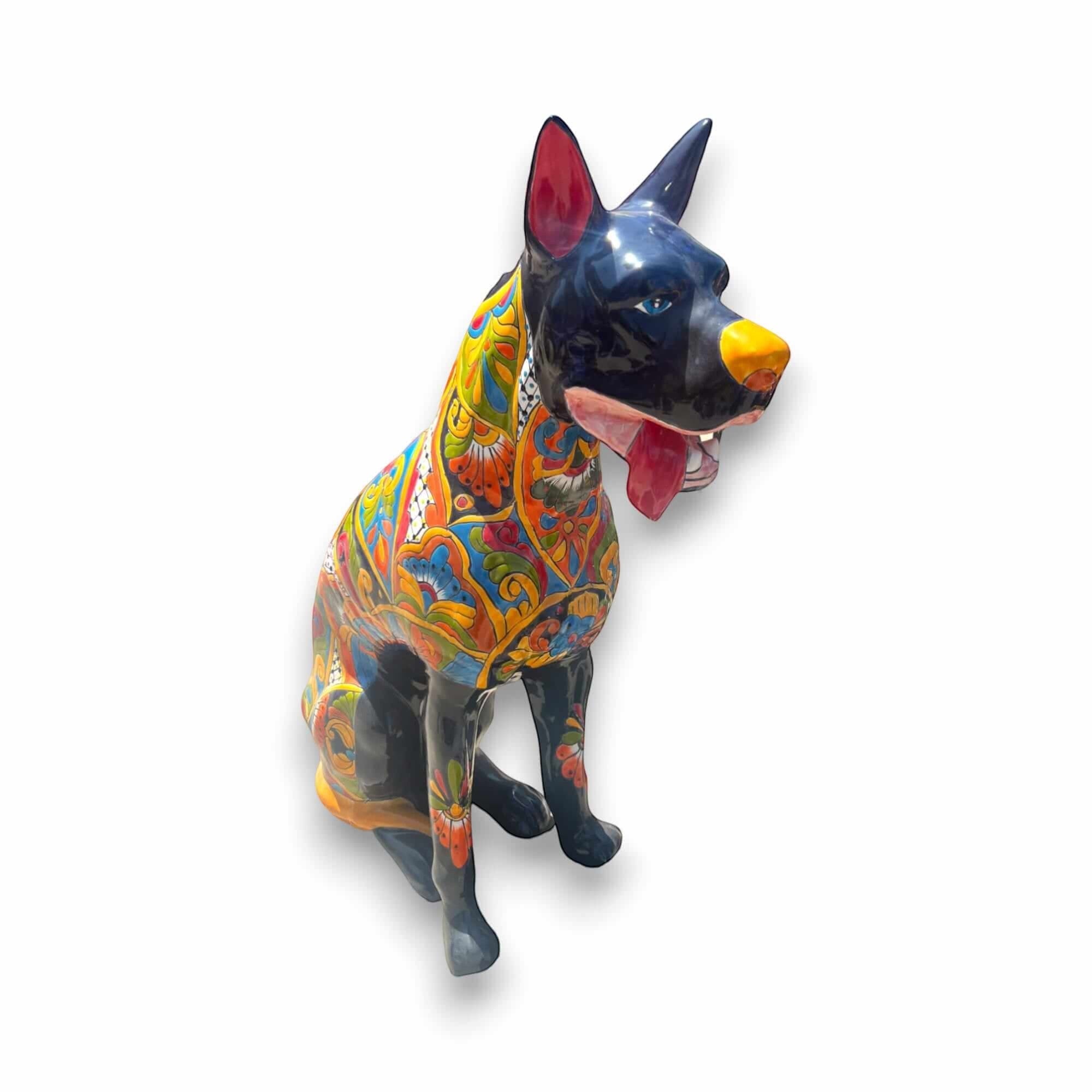 Huge Talavera Dog Statue | Colorful Mexican Ceramic Statue Talavera Statue La Vie Bien Huge Talavera Dog Statue | Colorful Mexican Ceramic Statue